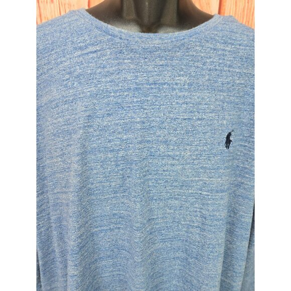 Polo Ralph Lauren Mens Blue Heather Long Sleeve T-Shirt XL 100% Cotton - Picture 3 of 8